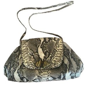 Vintage 80s Sharif Snake Print Leather Bag